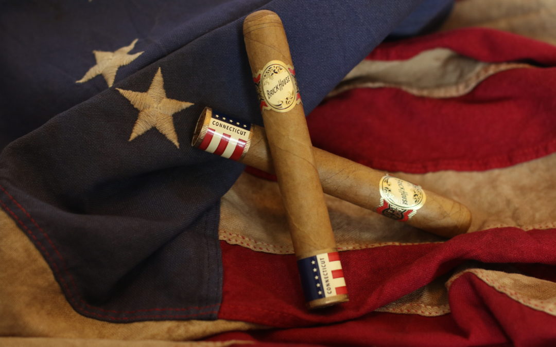 Brick House Double Connecticut Cigars on American Flag