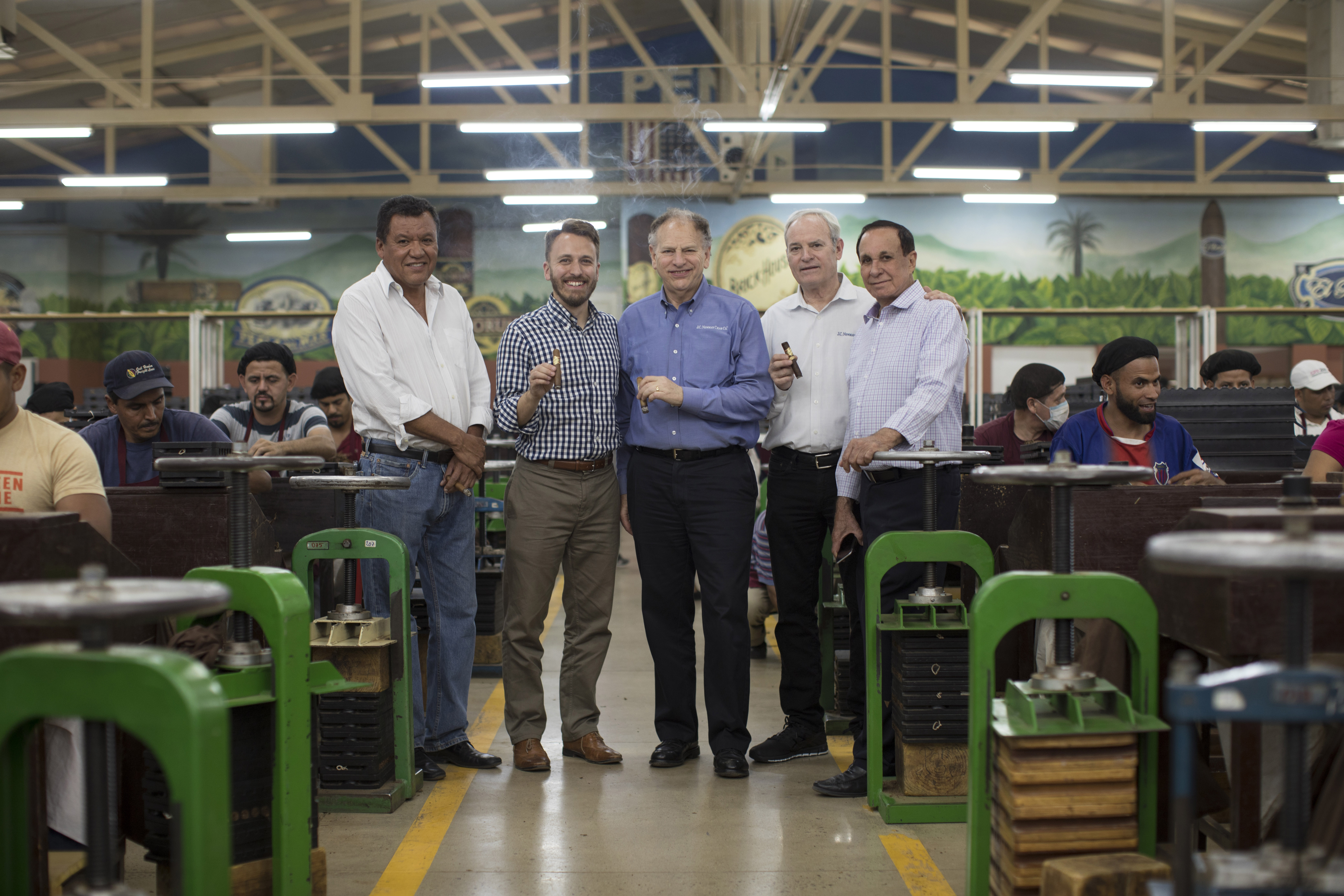 Drew, Eric, Bobby, lazaro, and Omar in PENSA Nicaragua Cigar Factory