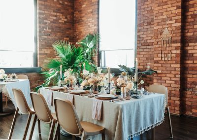 wedding table setting in tampa cigar factory