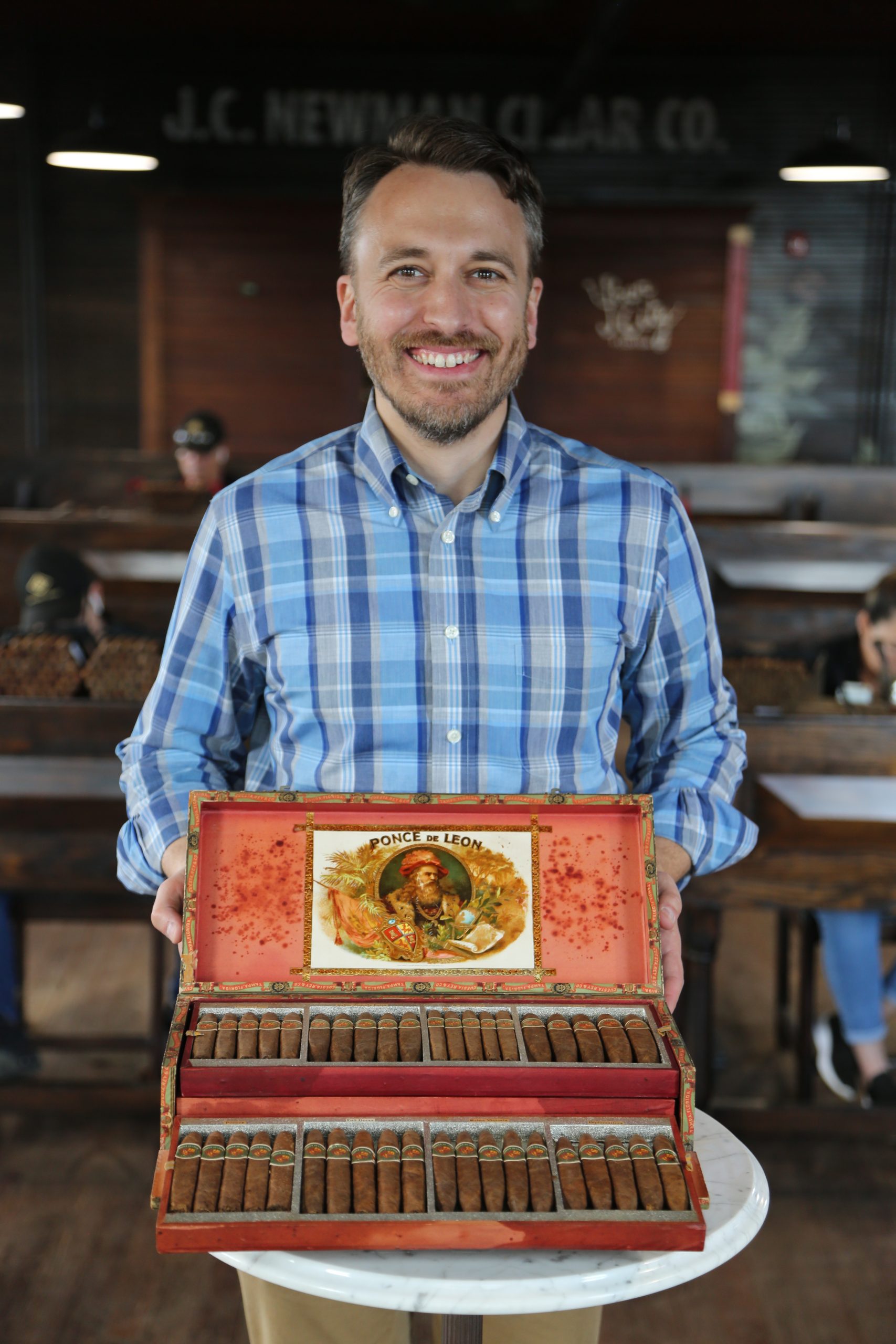 Drew Newman with 116 year old ponce de leon cigars