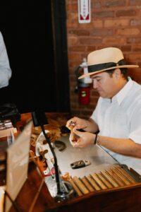 Luis Rolling cigars at a wedding at el reloj cigar factory