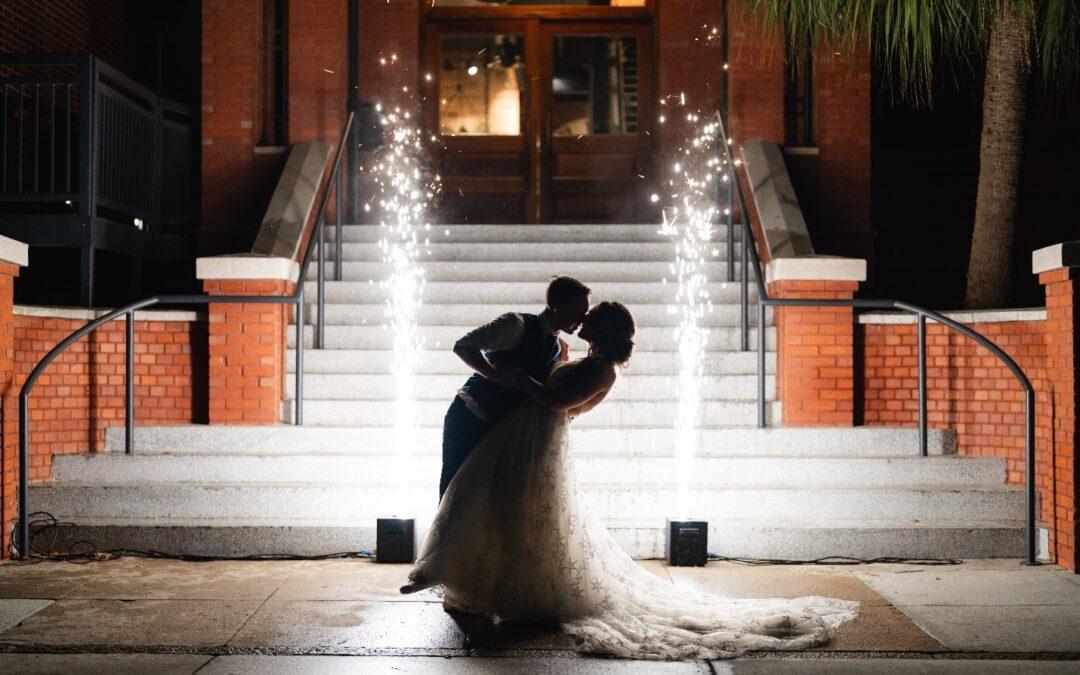 Nightime Stairs Sparkler Shot infront of El Reloj cigar factory